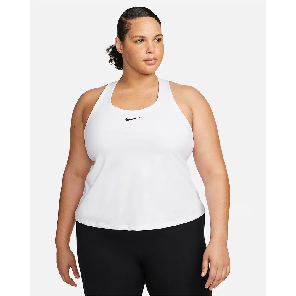 Nike Women's Plus Size 2X Medium-Support Padded Sports Bra‎ Tank White